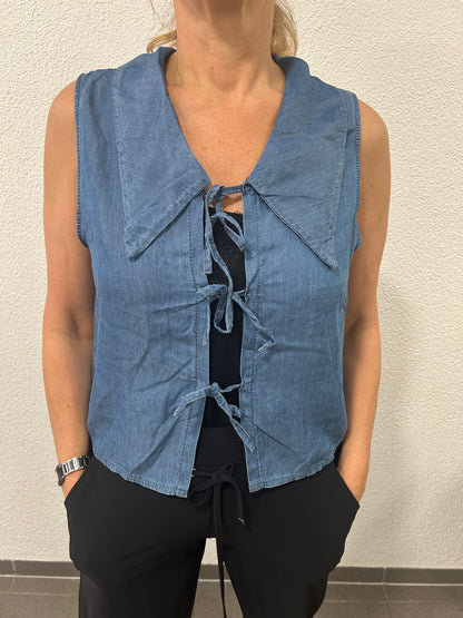 Jeans Schleifenbluse